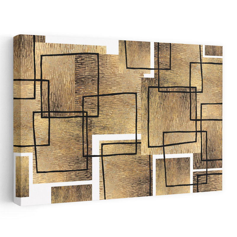 Art contemporain abstrait connecté, H 32 po x l 48 po