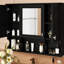 Armoire à pharmacie murale 35 po x 28 po, armoire de salle de bain moderne avec miroir, armoire à miroir avec tablettes ouvertes-285814478