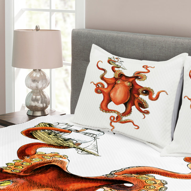 No Pattern Bedspread with Pillow Shams Included, 220 x 264 cm