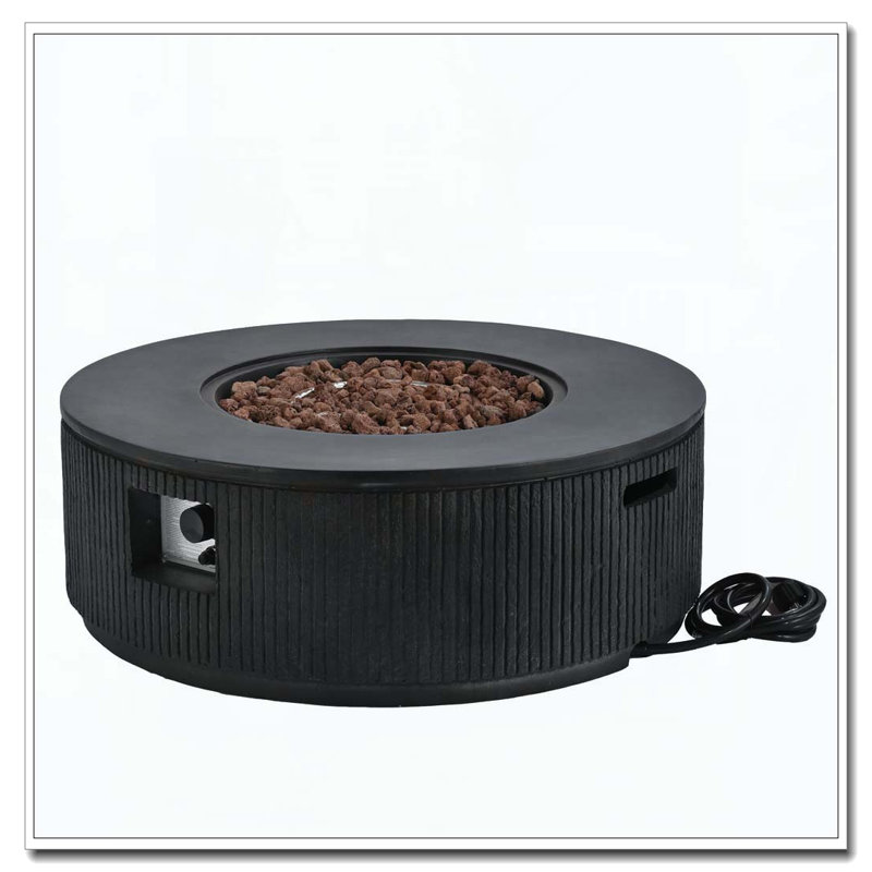 38.19'' MGO Propane Outdoor Fire Pit, Black