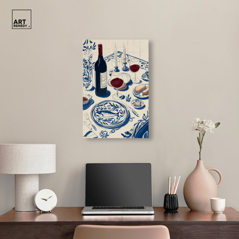 «Dinner II», reproduction d'art sur toile par Art Remedy, tendue avec châssis, 16 x 24, H 24 po x l 16 po, Toile non encadrée