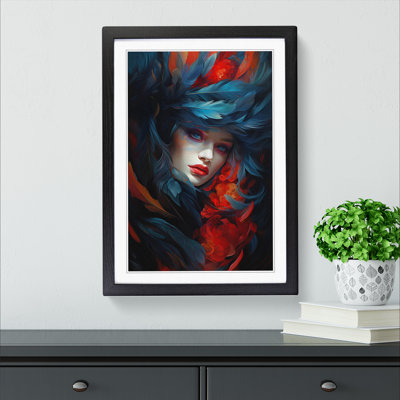 Feather Tachisme No.2 - Single Picture Frame Print on Wood