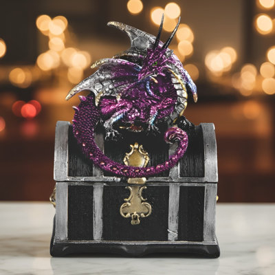6"H Purple Dragon Treasure Box
