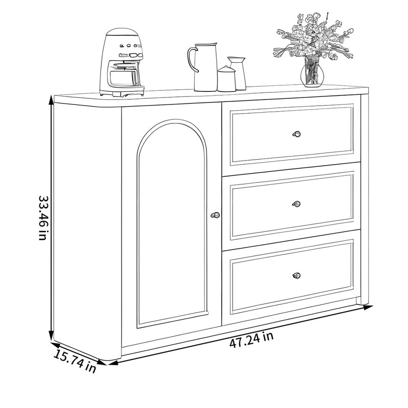 French style storage sideboard cabinet