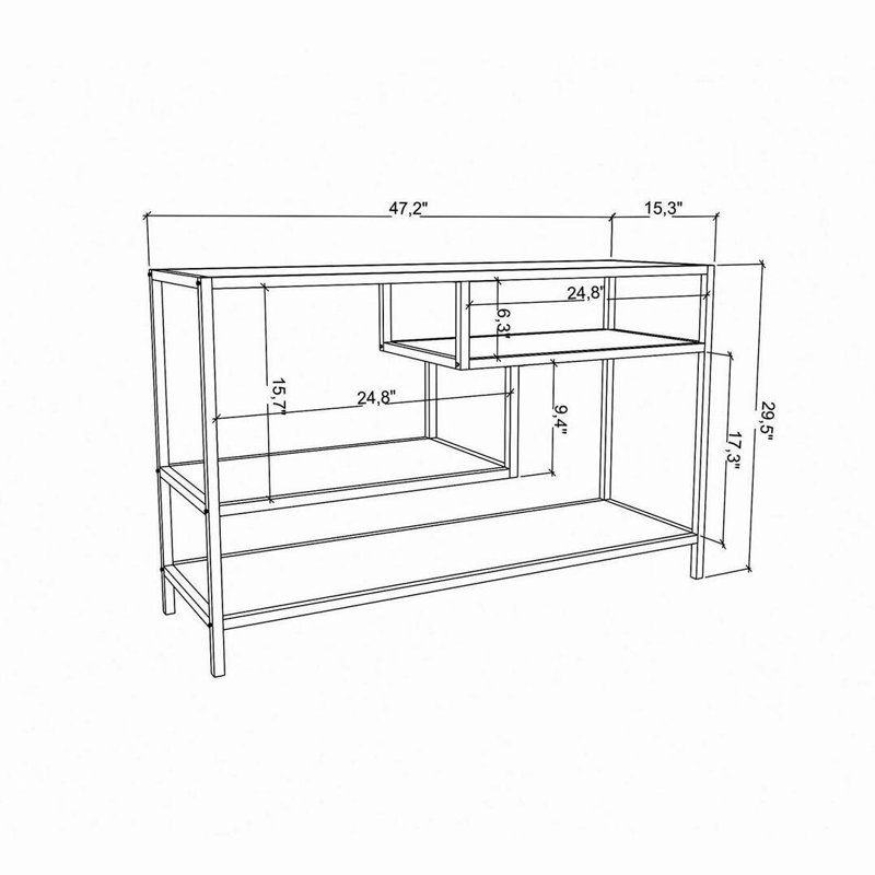 Abbondio Unfinished TV Stand for TVs up to 60", Gold/White