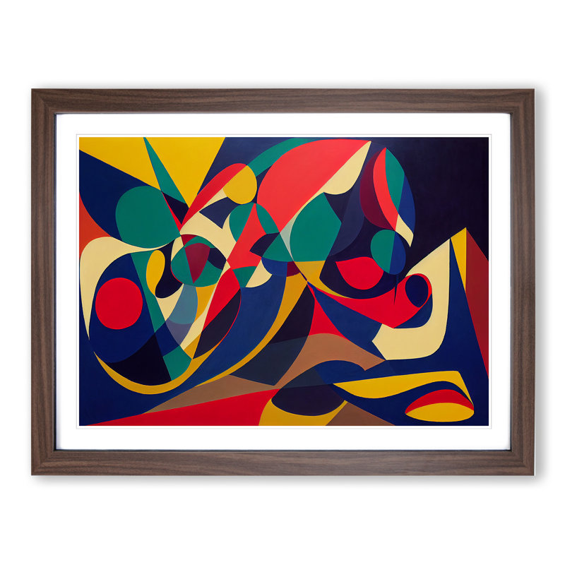 Sumptuous Abstract Art 1 Piece Single Picture Frame Wall Art, 34cm H x 46cm W x 2cm D, Walnut