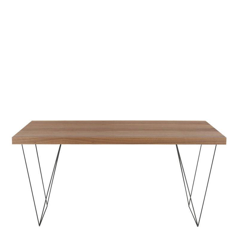 Cowley Writing Desk, Walnut/Black, 180 x 77cm