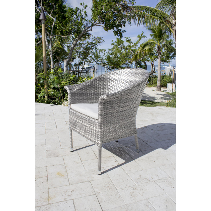 Chaise de patio avec coussin Neumark, Gris, Toile ara