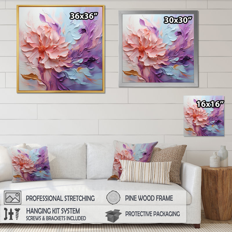 Paysage de rêve tourbillonnant sur toile, Cadre flottant noir, H 30 po x l 30 po x P 1 po