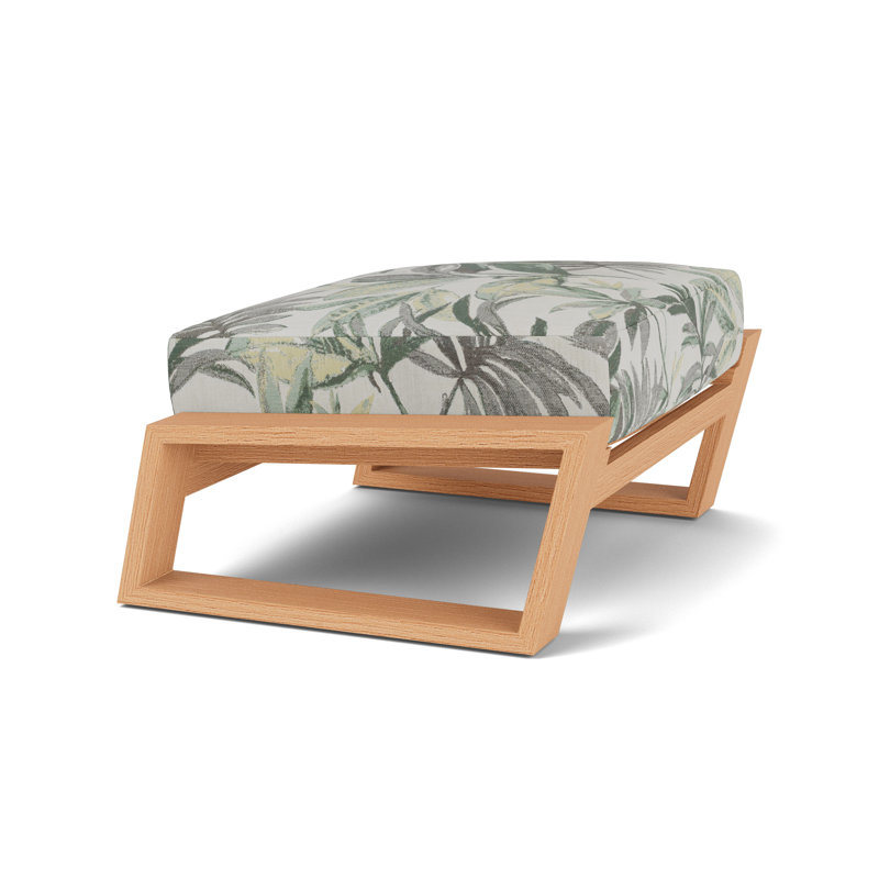 Pursuit Rectangle Outdoor Ottoman Patio Ottoman, Calidora Mist