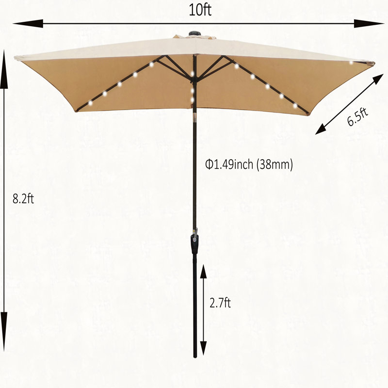 Parasols de marché extérieurs 10 x 6,5 t, Tanné
