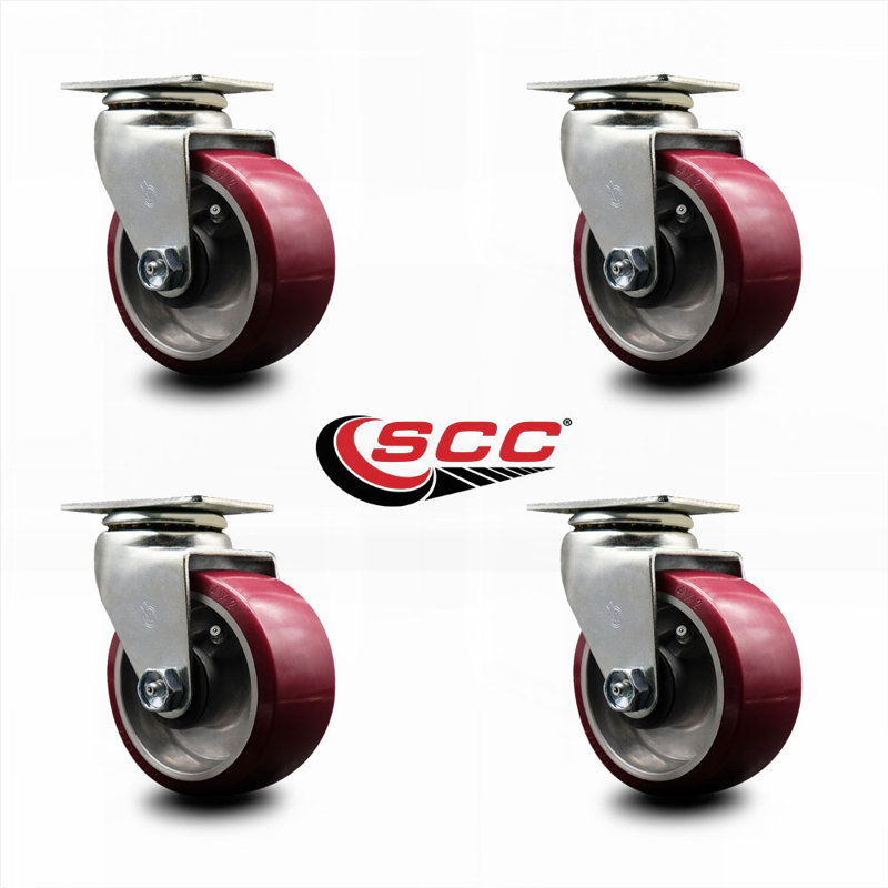 Roulettes en poly sur roulettes en aluminium