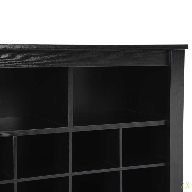 Sleek Design 24 Shoe Cubby Console, Modern Shoe Cabinet With Curved Base, Versatile Sideboard With High-Quality For Hallway, Bedroom, Living Room