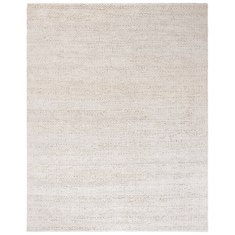 Tapis blanchi fabriqué à la main Stanwick, Rectangle 8 pi x 10 pi