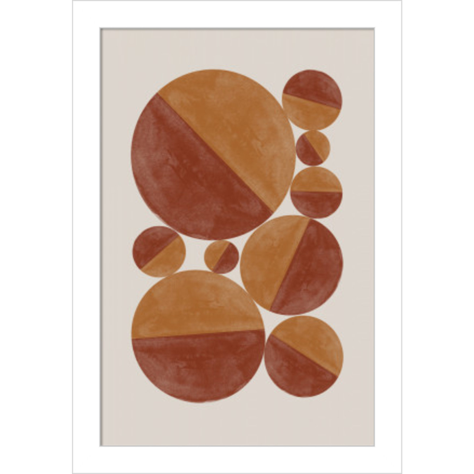 Paley "Burnt Orange Bols" Print, White, 13" H x 9" W