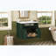 Meuble-lavabo mural avec lavabo en céramique, deux portes à fermeture amortie, tiroir basculant et dos ouvert, vert-1702731337