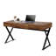 Bureau d'ordinateur industriel avec trois tiroirs de rangement USB et prise de courant, pieds en X