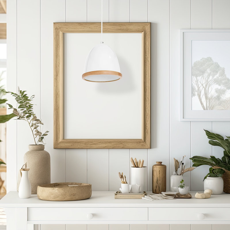 Bridget 1 - Light Dome Pendant, White, White