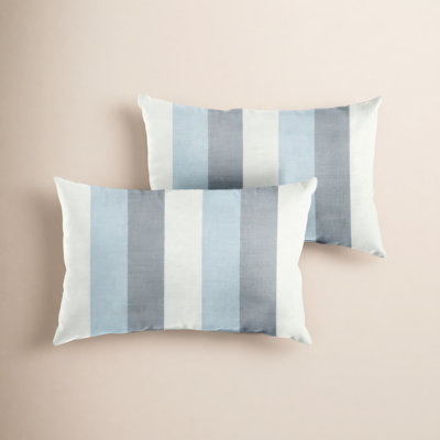 New Sunbrella 2023 Striped Sunbrella® Outdoor Reversible Throw Pillow