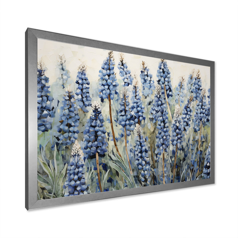 Magical Blue Bonnets Meadows II - Blue Bonnets, art mural sur toile FDP107220, H 30 po x l 40 po x P 1,5 po, Argent