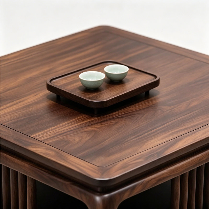 Medieval style solid wood coffee table