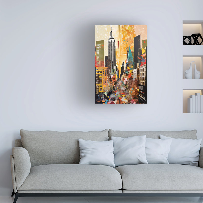 Impression sur toile Cityscapes Pop New York Gold 7 sur toile, H 12 po x l 19 po x P 2 po