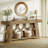 63" Console Table with Arched Legs, 2-Tier Large Farmhouse Entryway Table for Hallway, Living Room or Bedroom, Light Brown