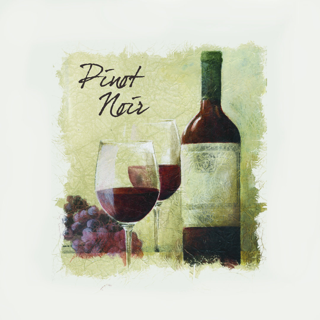 Red Wine With Grapes - Wrapped Canvas Painting