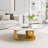 Oval Marble-Pattern Sintered Stone Coffee Table