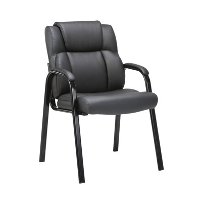 Chaise de salle d'attente en cuir avec siège en métal 25,2 po Namrata