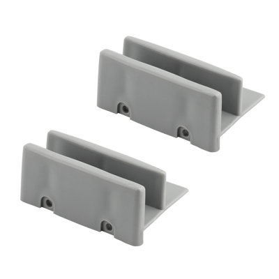 Guide inférieur de porte de douche coulissante Prime-Line, profilé 1/2 po, fabrication en plastique, gris, installation de 2 attaches