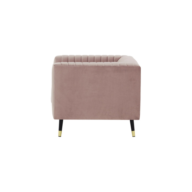 Clevenger Velvet Armchair, Pink