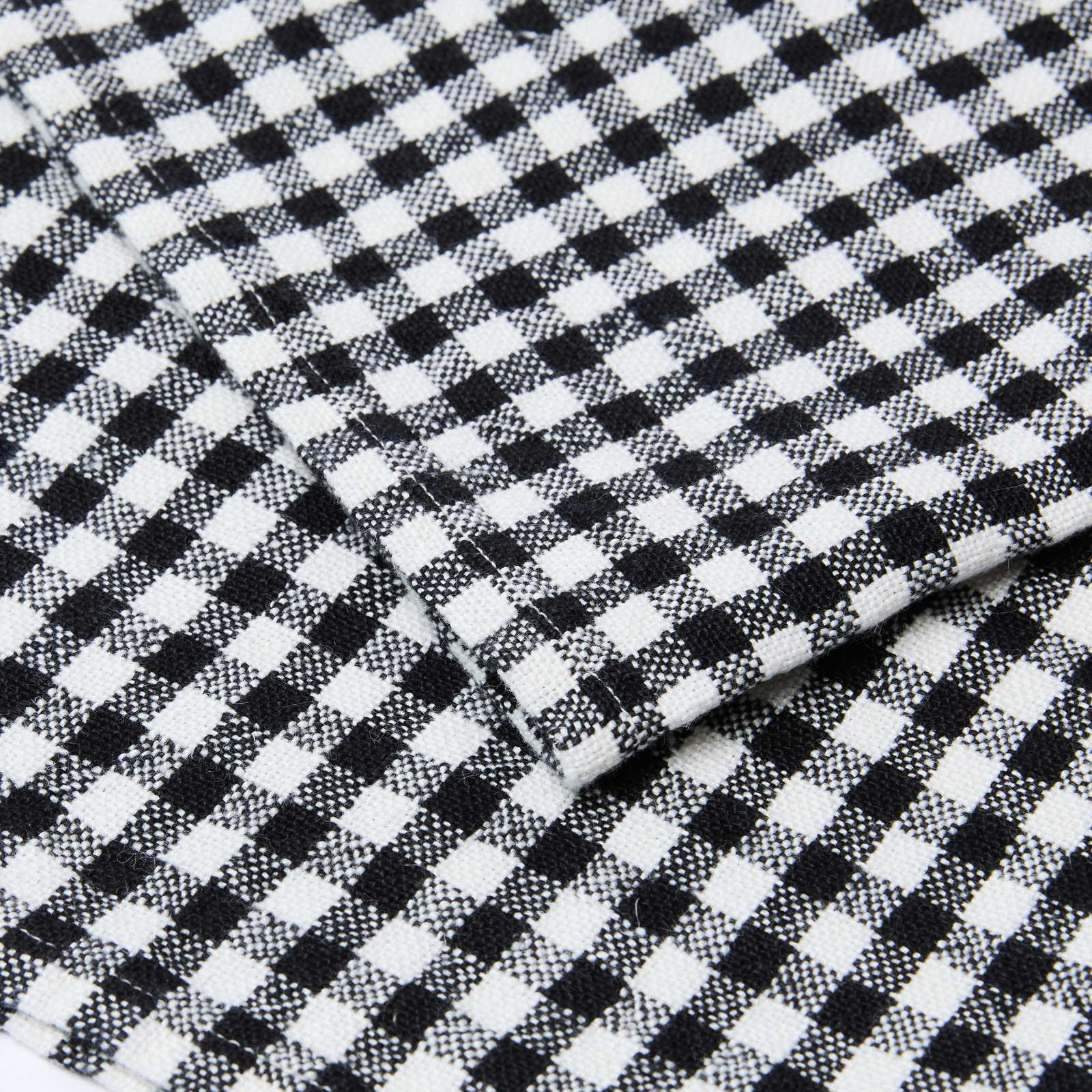 Reversible Linen Napkin, White with Black Trim