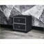 Table basse en bois composite durable noir et argent, style moderne avec rangement à 2 tiroirs