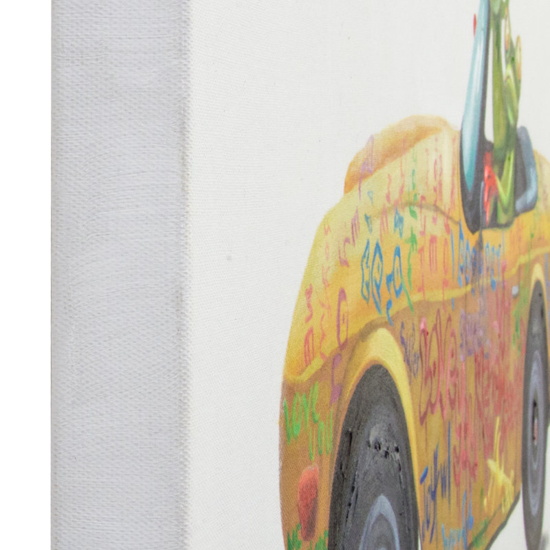 «Party Duet II», reproduction sur toile en gris / jaune