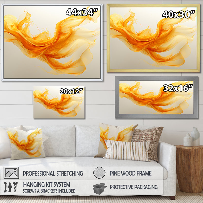 Décoration murale forme dorée, vague abstraite, Toile tendue, H 16 po x l 32 po x P 1 po