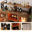 Armoire à vin multifonctionnelle avec éclairage à DEL, supports à vin, rangement en verre, support électrique et rangement pour outils pour la cuisine ou la salle à manger-554029487