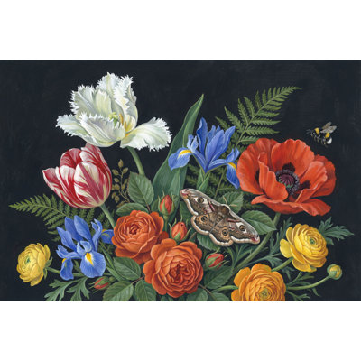 Papier peint floral foncé Moody Botanical Romantic Garden