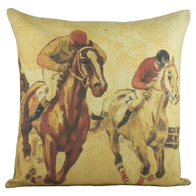 Horse Race Throw Pillow