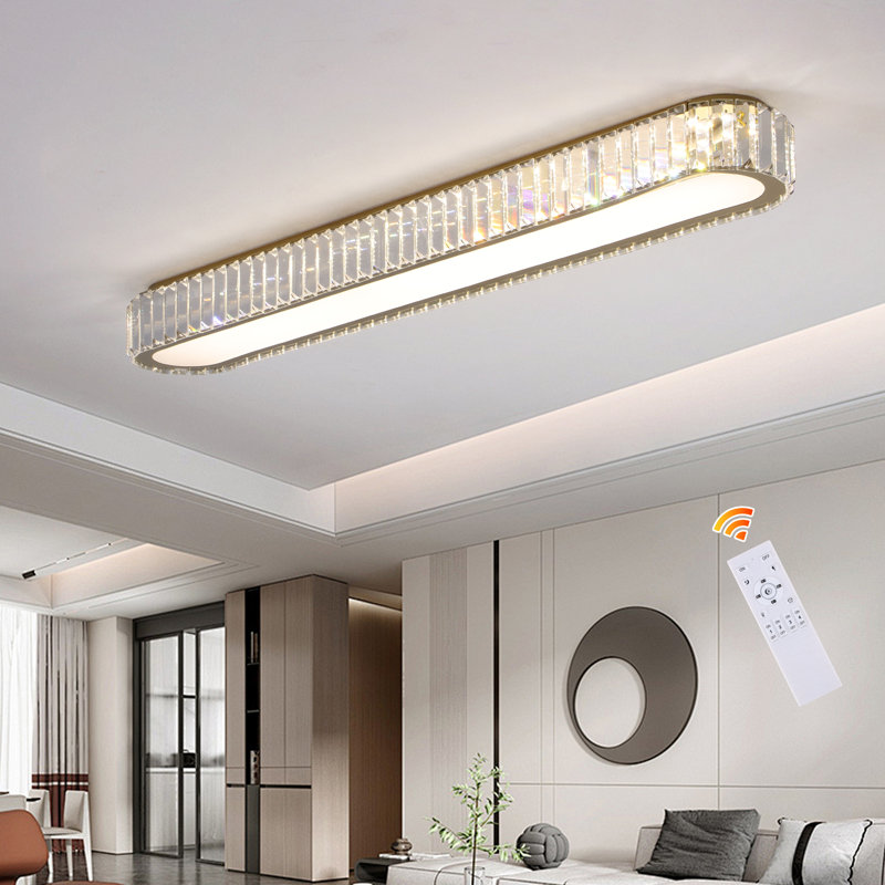  Tranae 1 - Light Simple Rectangle Crystal LED Dimmable Flush Mount