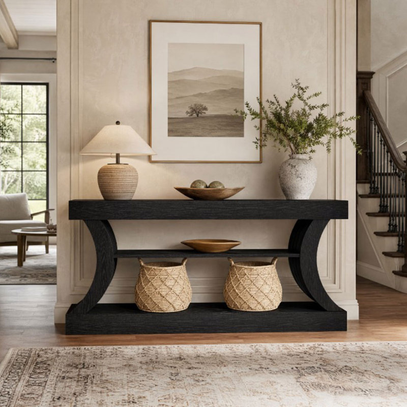 Console 70,9 "de long pour entrée, Noir, 70.9"