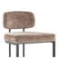 Tabouret de bar à hauteur fixe en métal noir et tissu brun - ensemble de 2