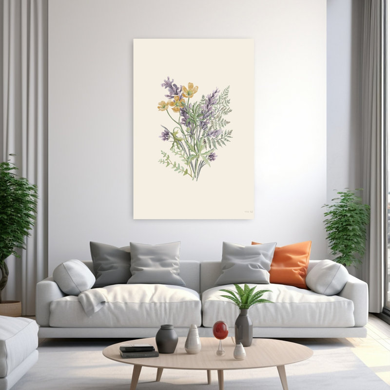 Art botanique contemporain abstrait Botanical Mix II, H 60 po x l 40 po