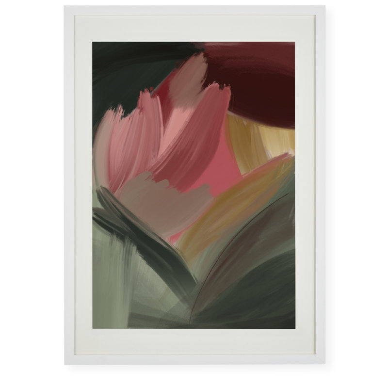 The Sylvie Fern - Single Picture Frame Art Prints, White, 73cm H x 53cm W x 2cm D