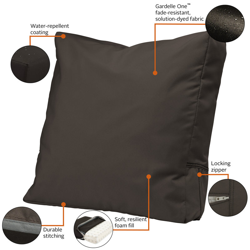 Ravenna Outdoor 4'' Back Cushion, Espresso, 23" H x 20" W x 4" D