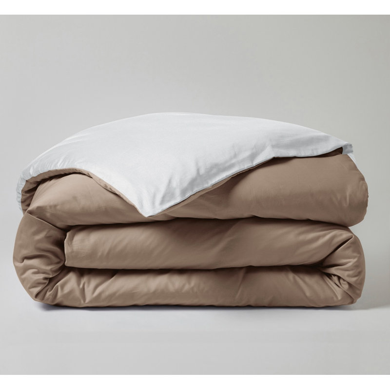 Hazelann Satin Solid Colour Duvet Cover with Pillowcases Included, 240 x 260cm Duvet Cover, Brown