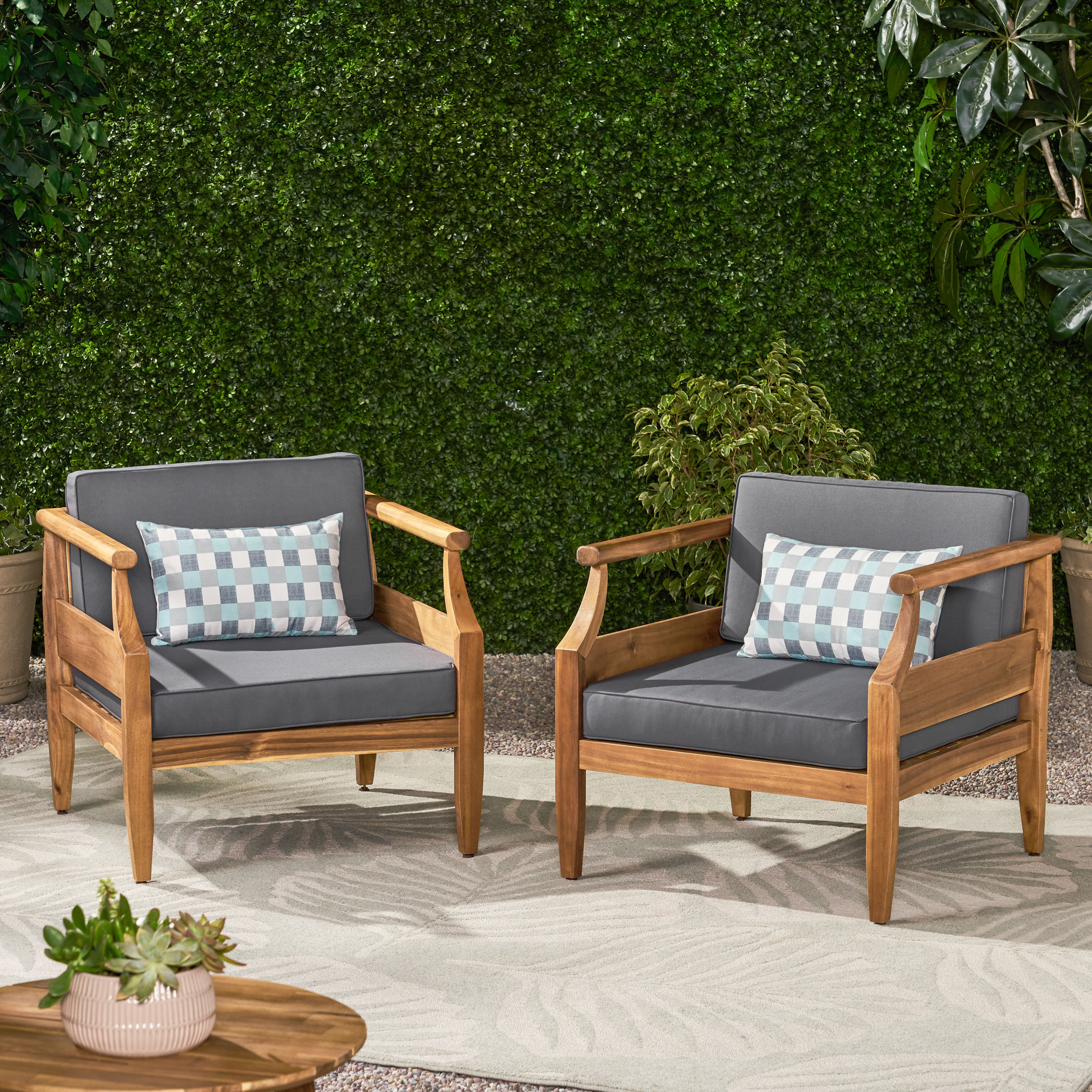 Mcclurg Outdoor Patio Chair with Cushions (Set of 2)