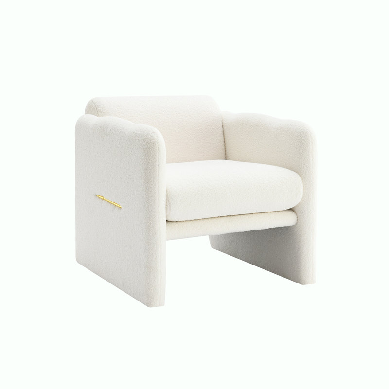 Zylah Upholstered Accent Chair, White