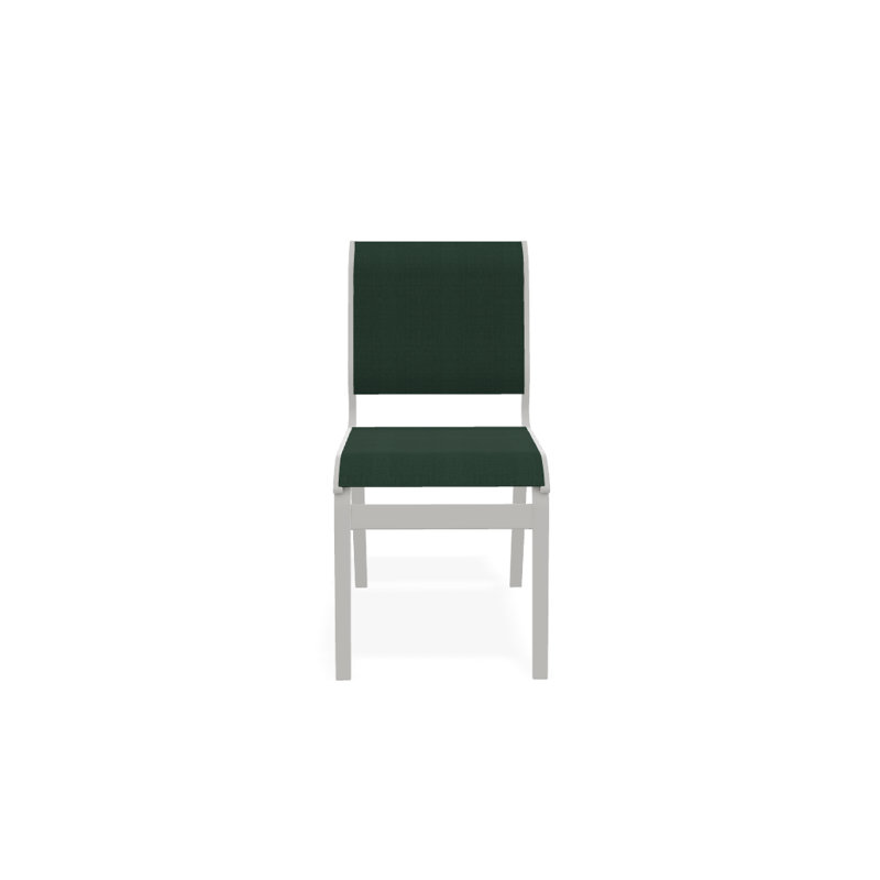 Chaise d'appoint de salle à manger Hiraku, Vert forêt 22D Sunbrella® vert, Neige texturée