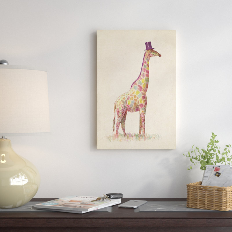 « tendance giraffe »-impression sur toile tendue, H 12 po x l 8 po x P 0,75 po, Pas de tapis, Toile tendue